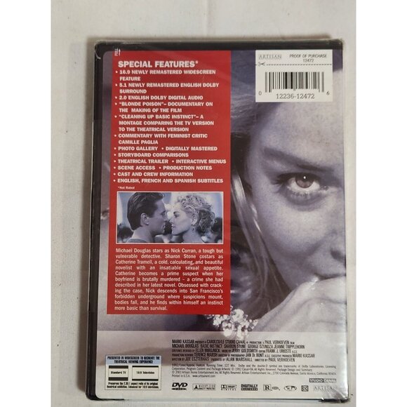 Basic Instinct Special Edition DVD Featuring Michael Douglas & Sharon Stone - Picture 2 of 2